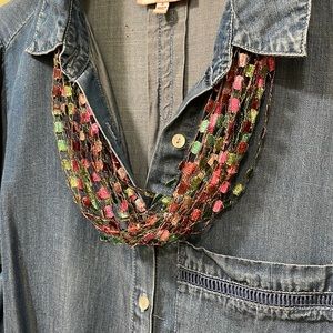 Jewel Tone Fabric Necklace